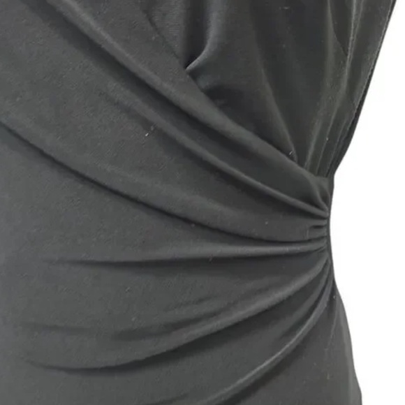 Ralph Lauren Black Tiered Mesh Faux Wrap Dress - Picture 15 of 15